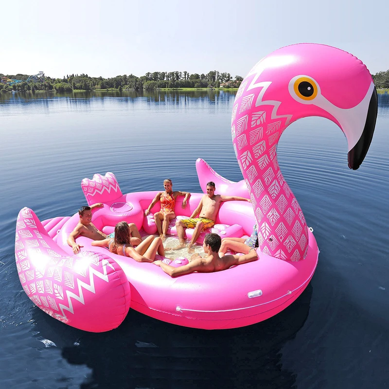 S'adapte à sept personnes Ginormous licorne Flamingo 2018 été bateau gonflable piscine partie flotteur Air salon matelas natation anneau jouets