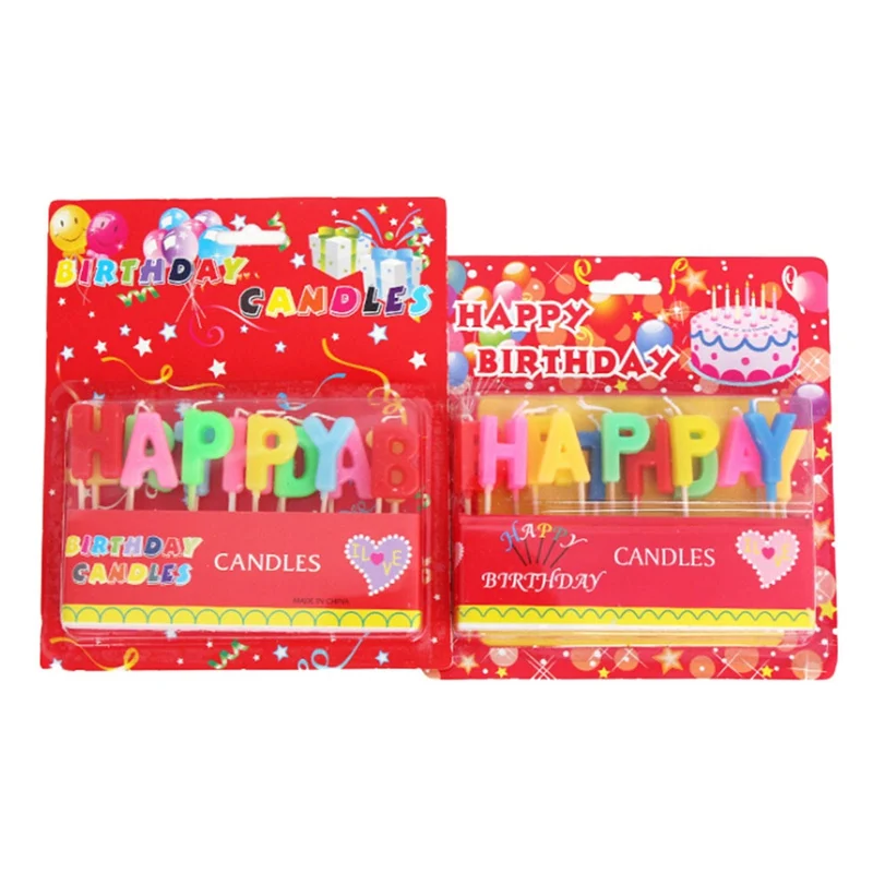 

2018 New Classic Romantic Happy Birthday Letter Candles Toothpick Cake Cute Candle Kids Party Decoration