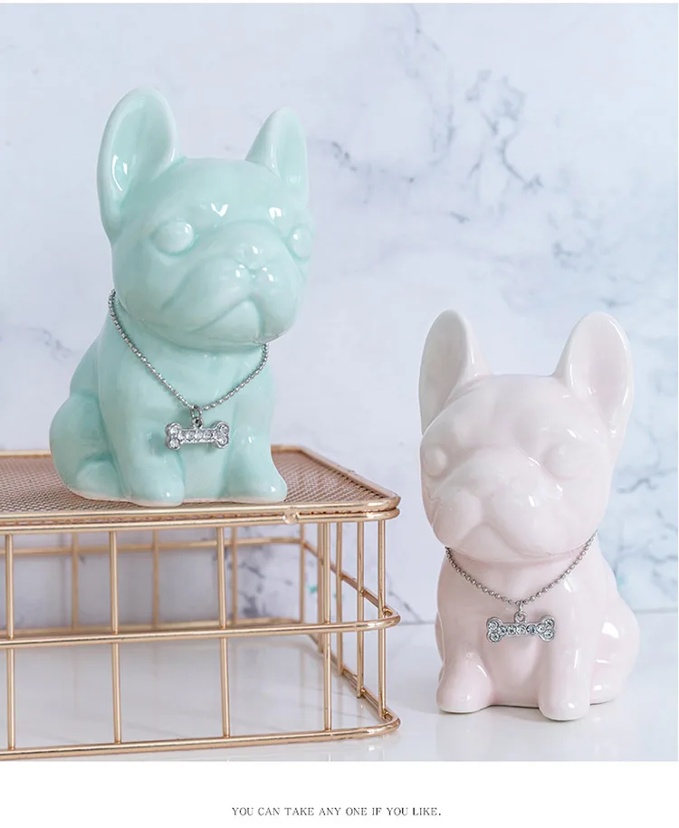 Коллекционная керамическая фигурка французского бульдога, украшение для гостиной, домашнего туалетного столика, ванной комнаты, животный орнамент, забавный подарок для любимого собаки