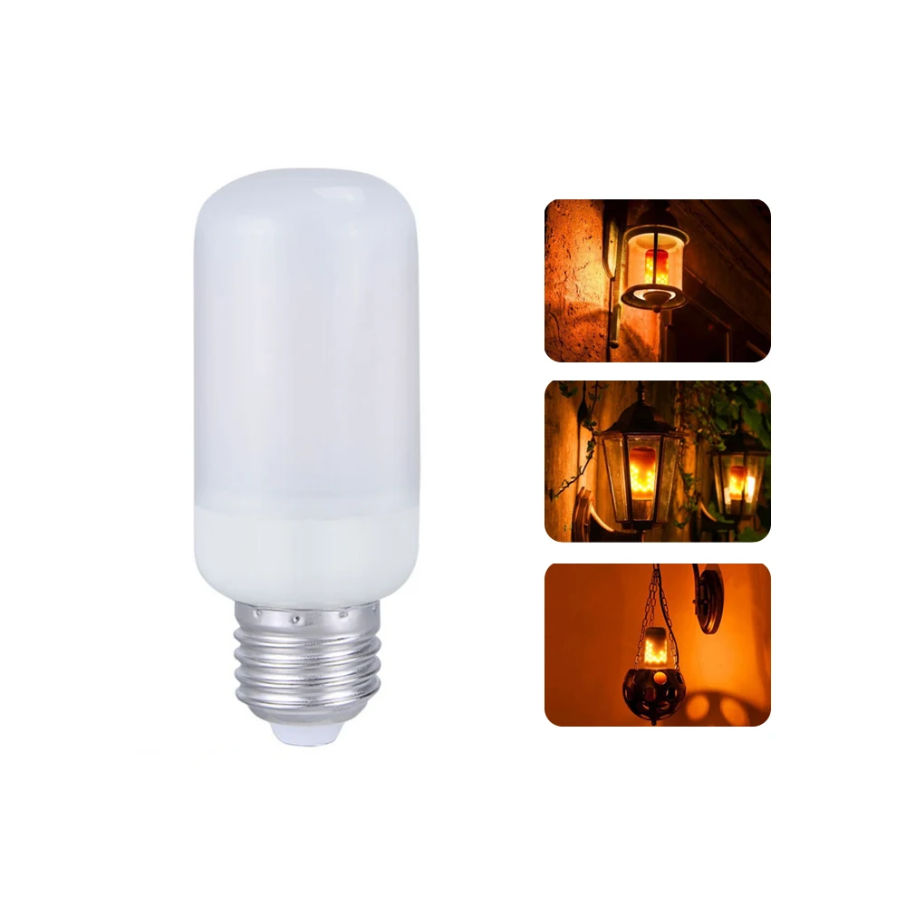 Светодиодная лампа с пламенем E27 E14 E26 B22 110V 220V 85 265V 2835 SMD Мерцающая эмуляционная
