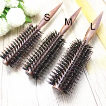 S m l Антистатическая деревянная щетина вращающаяся расчетка для волос куст для завивки волос массажный гребень профессиональные инструменты для укладки 12 шт./партия P052