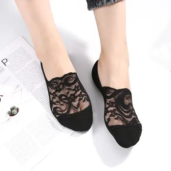 

Summer Lace Fish Net Short Socks Cute Crystal Low Cut Antiskid Flower Transparent Socks Short Sock Lace Cotton Top Selling