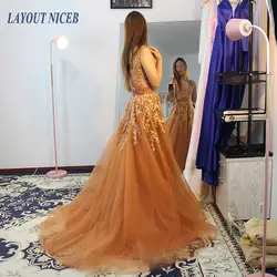 WY30 Vestidos de fiesta largos elegantes de gala Пользовательские Кружева Вечернее платье отделка из бус 2019 вечернее платье