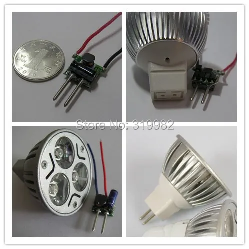 20 шт. MR16 2pin 12V светодиодный трансформатор 1-3X3W низкого напряжения 2 фута 600MA постоянного тока 3 Вт 9 Вт высокой мощности лампы трансформатора