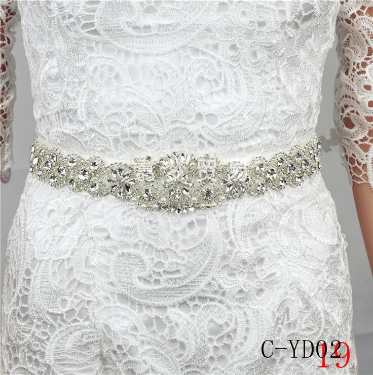 Women Luxurious Floral New Crystal Rhinestone Wedding Bridal Sash Belt Prom Sash Wedding Sash Belt 270cm3cm (1)