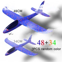 2 шт. 34 и 48 ручной бросок пены Летающий планер самолеты вне двери игры игрушки для детей модель самолета наполнители воздушный змей кайт серфинга игрушки
