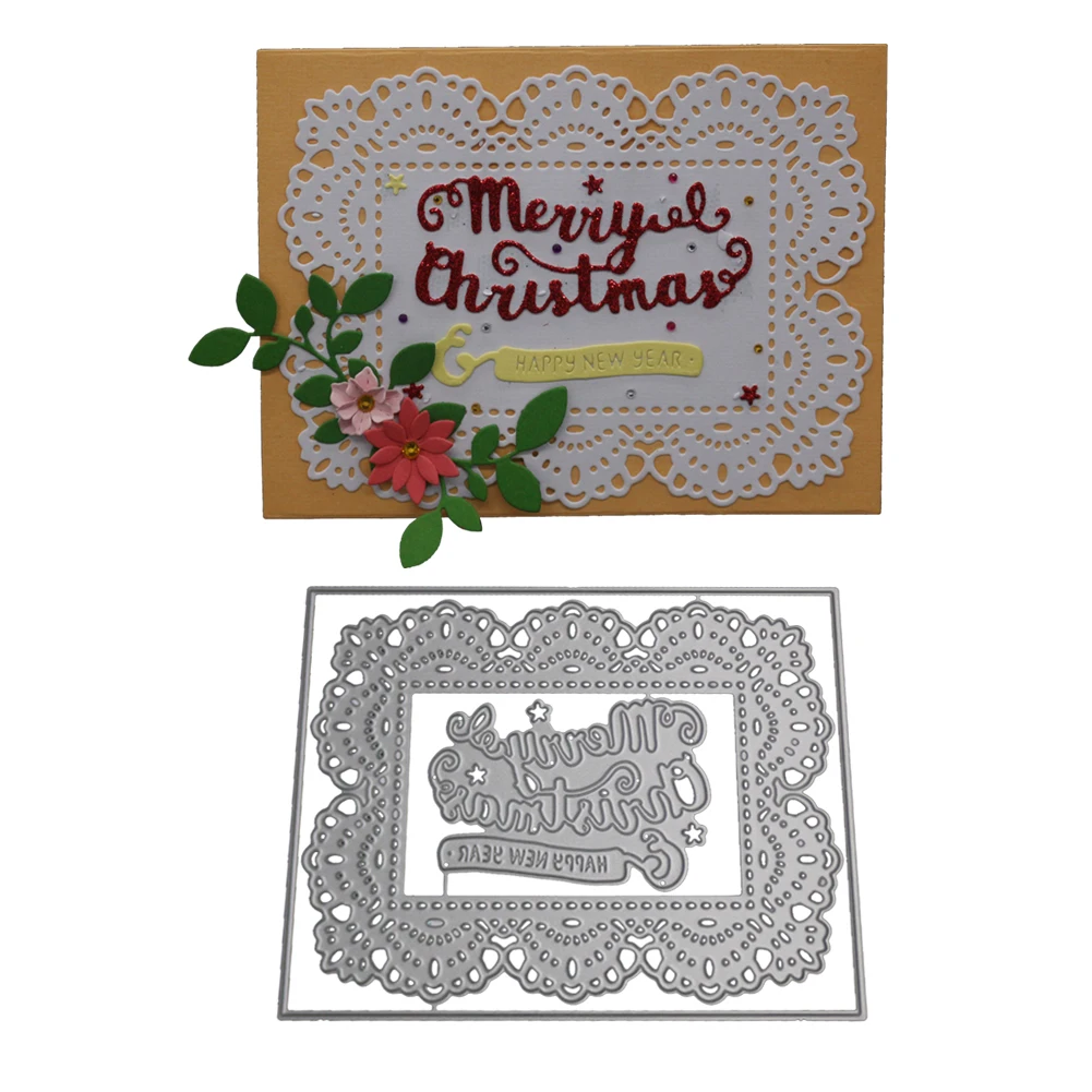 MERRY Christmas frame Cutting dies Craft Die Metal Cut Die Paper for