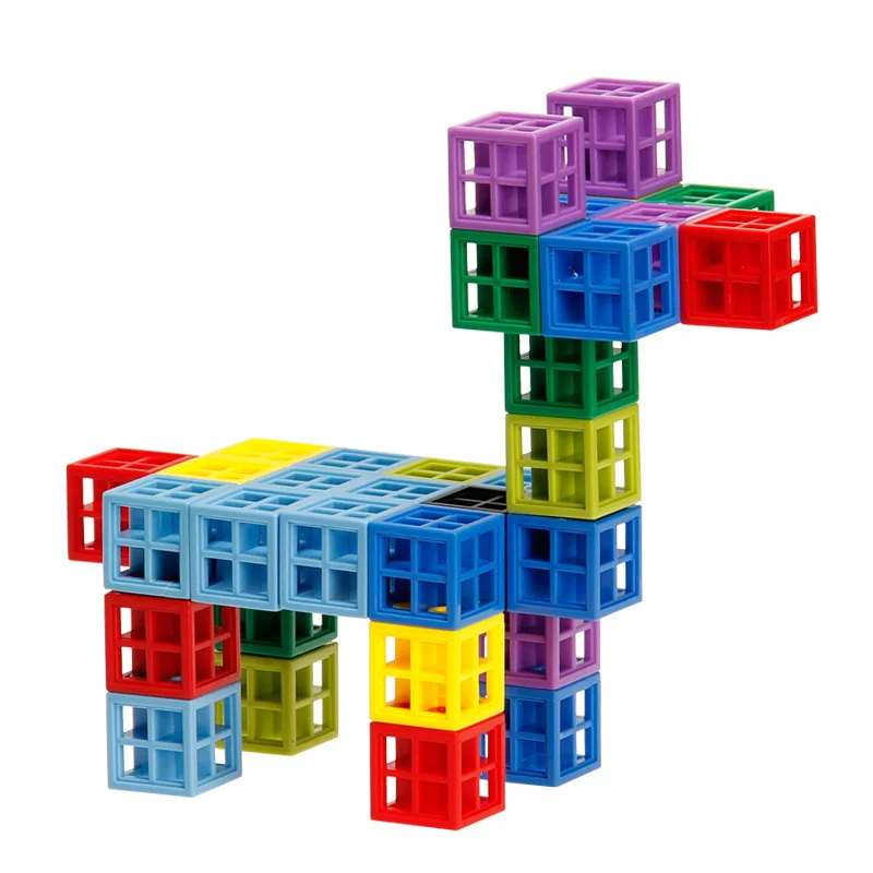 

kids educational toy preschool learning tools plastic conecting toy joint blocks link toy building blocks in 12 colors 60pcs