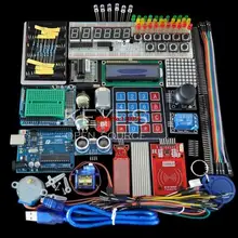 Стартовый набор для arduino Uno R3-Uno R3 макетная плата и держатель Шаг Мотор/сервопривод/1602 lcd/перемычка провода/UNO R3