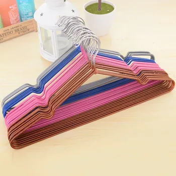 

10PCS/lot home thickened non slip plastic clothes rack groove clothes hanger without trace clothes hanging multiple