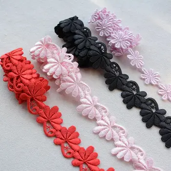 

5Yards/lot 4 colours 100% polyester Embroidered Lace Fabrics, Women's Clothing Diy Lace Trim Free Shipping