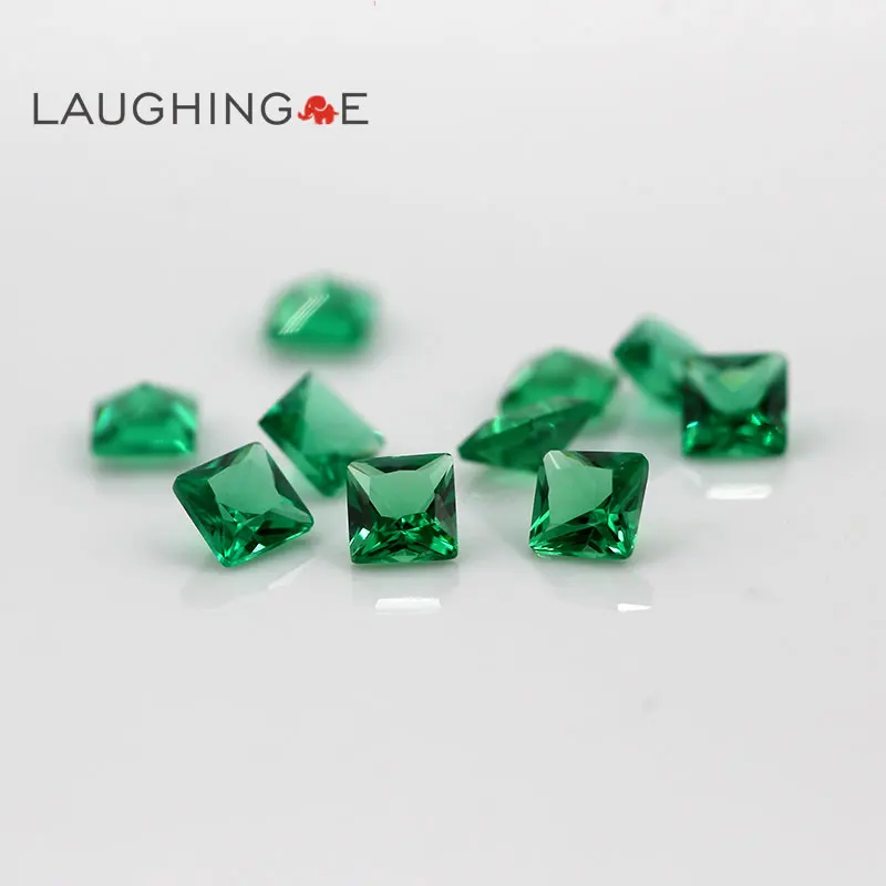 500pcs/lot square 2.5x2.5mm wax casting gem stone 111 green nano stone