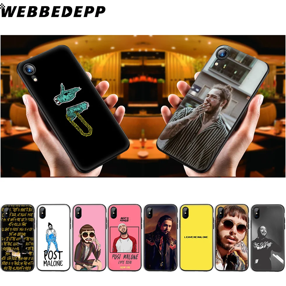 

WEBBEDEPP Post Malone Postmalone Soft Silicone Case for iPhone 11 Pro Xr Xs Max X or 10 8 7 6 6S Plus 5 5S SE Case 8 Plus