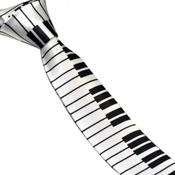 

New Men's Black and White Piano Keys Necktie Slim Narrow Wedding Party Tie Gift