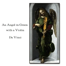 Angel in Green with Violin by Da Vinci Wall Picture Poster Print Canvas Painting Calligraphy for Living Room Bedroom Home Decor an angel in rrd with lute by da vinci wall picture poster print canvas painting calligraphy for living room bedroom home decor