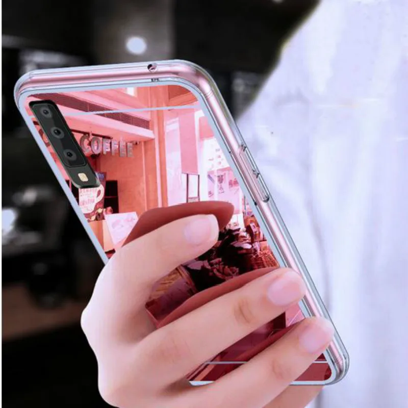 Luxury Mirror Effect Case For Samsung Galaxy A10 A20 A30 A40 A50 A70 M20 J4 J6 J8 A9 A8 A6 plus A7 Silicone TPU Cover Capas