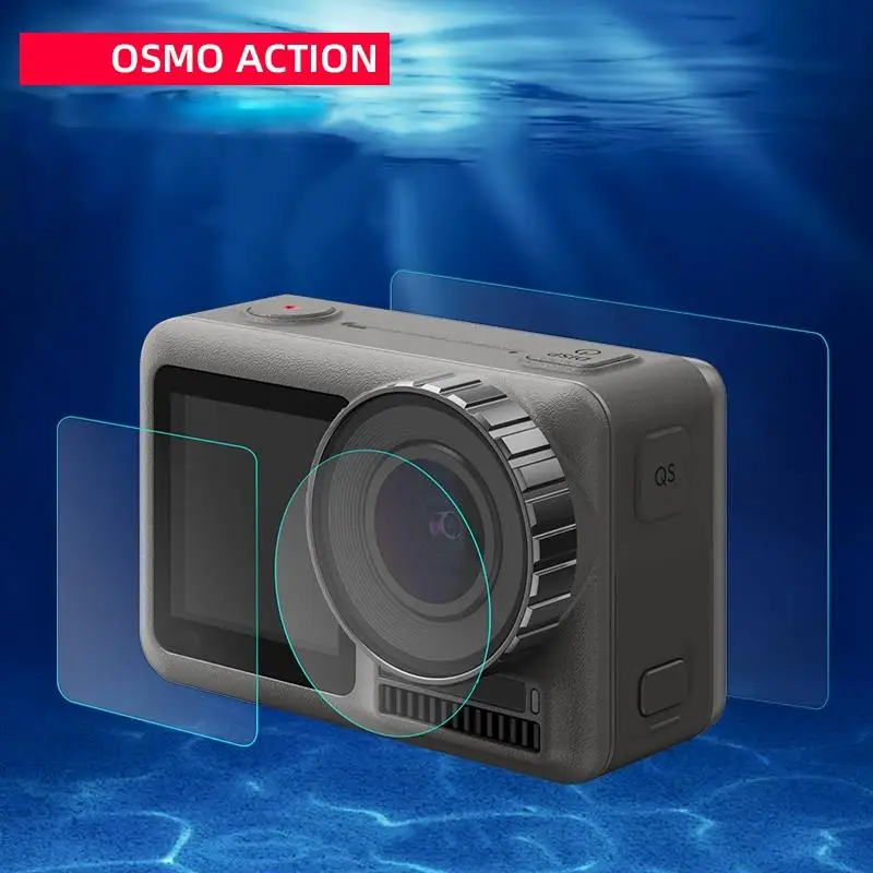 3 шт./компл. защитная пленка из закаленного стекла, устойчивая к царапинам, аксессуары для камеры-Dji Osmo Action Sport camera