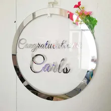 Зеркало на заказ, золотая, серебряная рамка для детского душа, знак приветствия гостей, знак слова, вечерние, Декор, тарелка