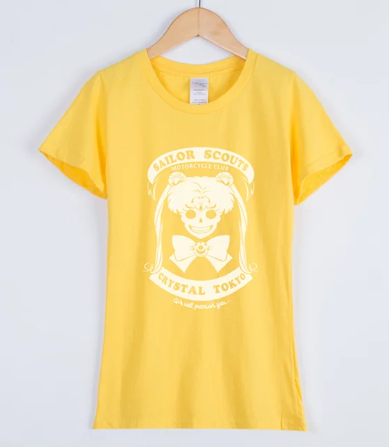 Cartoon Sailor Moon 2019 Women T-shirts Japan Kawaii Cool Women's Clothing Self-Design Gothic Lolita Punk T-shirt Cute Top Shirt