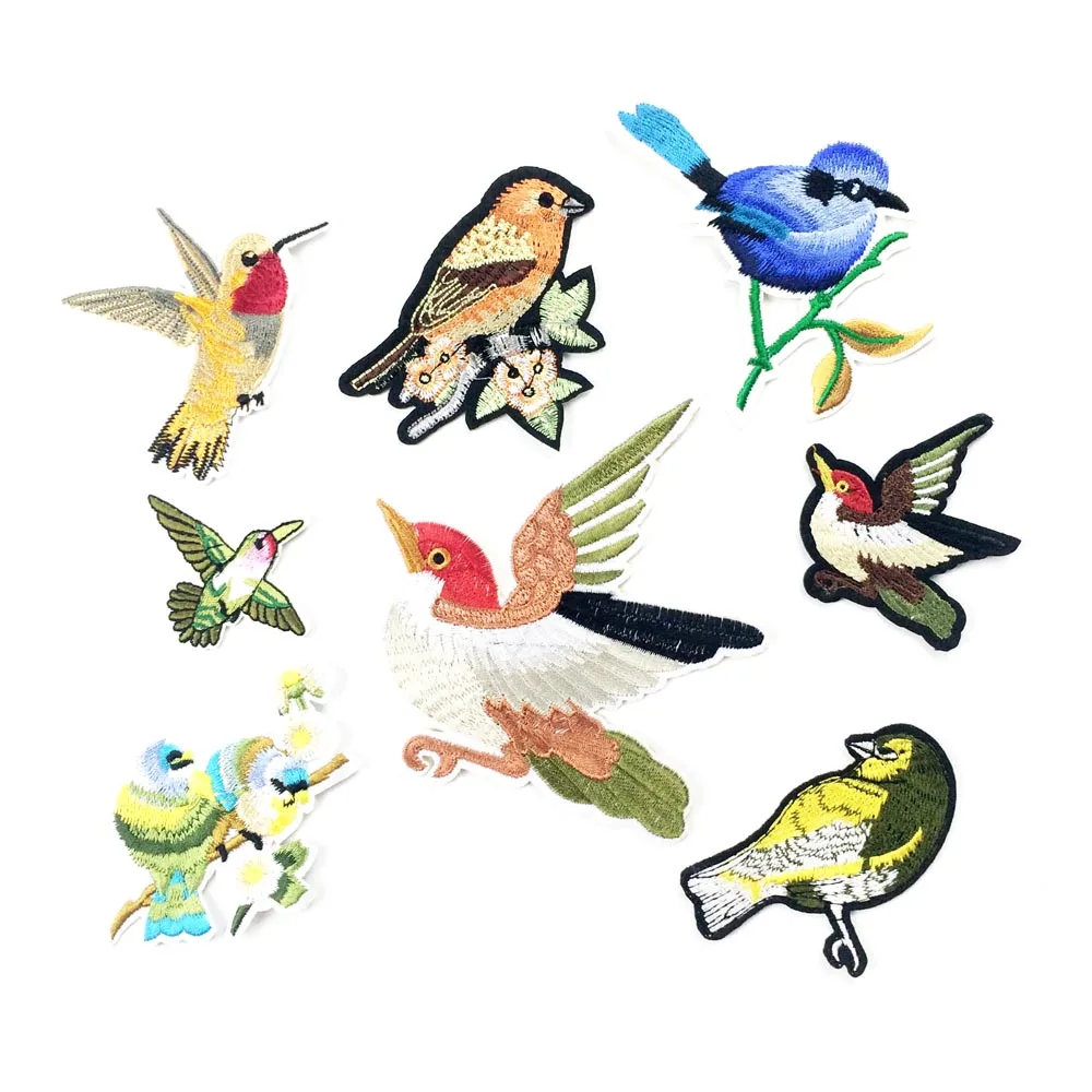 Bird Patch Embroidery Iron On Patches For Clothing Iron On Stickers For