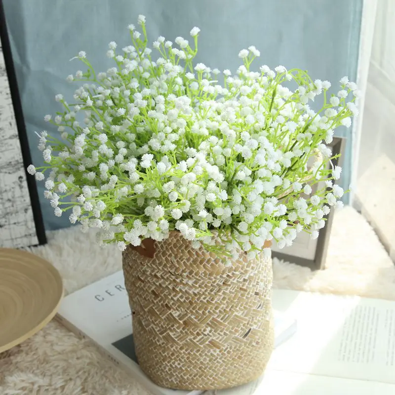 

2018 New Beautiful Gypsophila Artificial Fake latex Flowers BabysBreath Plant Home Wedding Decorations 5pcs one bouquent