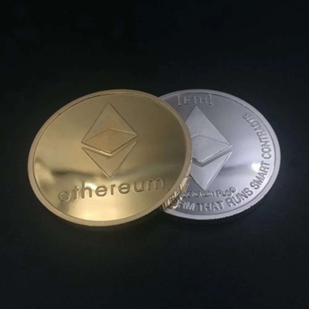 1PCS Silver Plated Commemorative Ethereum Coin Collectible Golden Iron Miner Coin Gift 1PCS Silver Plated Commemorative Ethereum Coin Collectible Golden Iron Miner Coin Gift