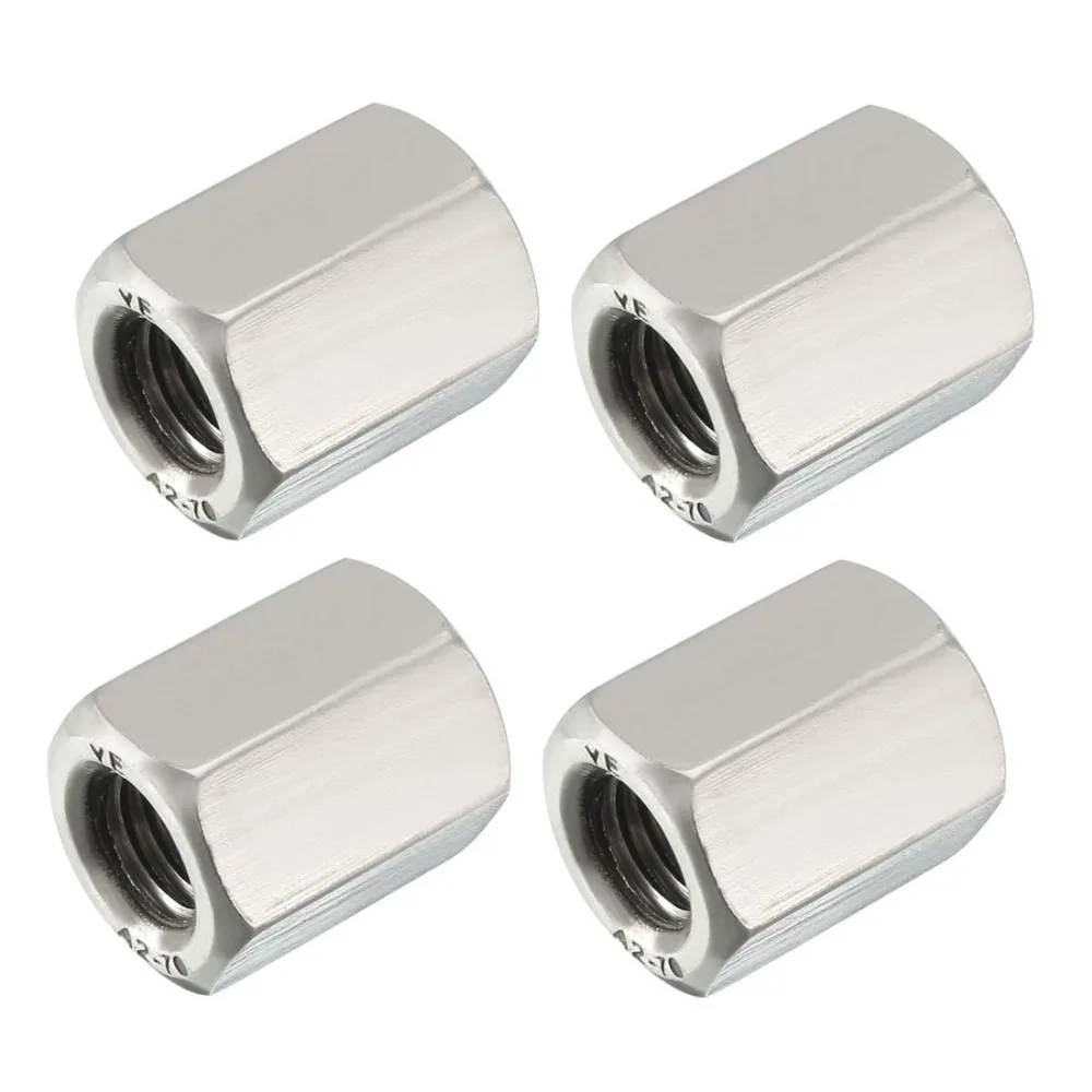 uxcell 4pcs M10 x 1mm Pitch Metric Fine Thread 304 Stainless Steel Hex Lock Nuts