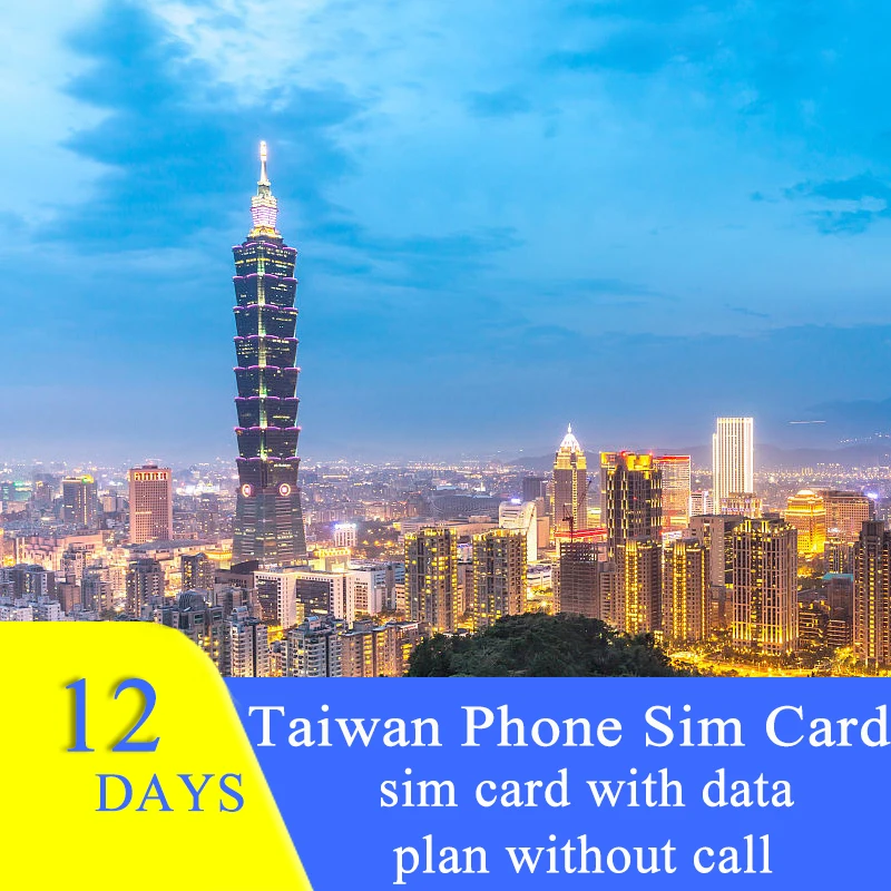 Taiwan Sim Card 12 Days Plan Unlimited 4G Data High Speed Mobile Phone