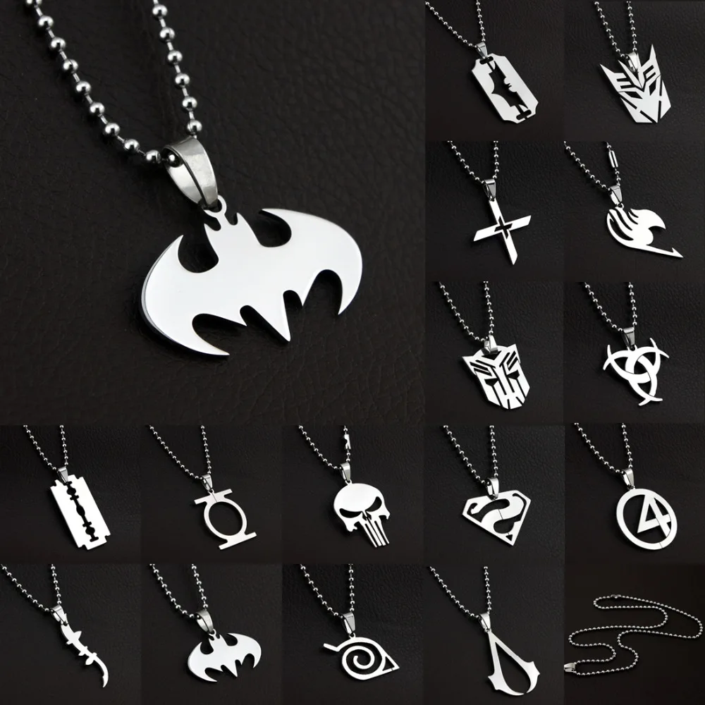 

Anime Super Heroes Charming Stainless Titanium Steel Silver Pendant Necklace