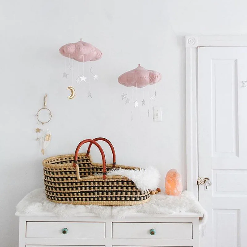 Baby Kids Bedding Rattles Hanging Ornament Bedroom Crib Wall Decor Clouds Golden Moon Stars Style Photo Props Toy