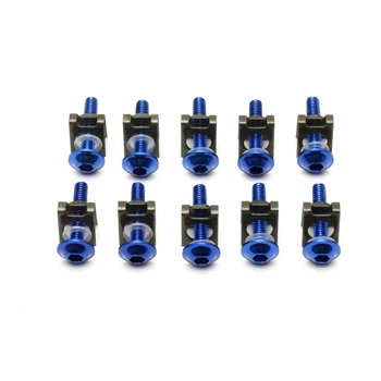 

10 Pcs/Set Motorcycle M6 6mm Fairing Bolts Spire Speed Fastener Clips Washes Screws Spring Nuts Aluminum Green Red Silver Gold