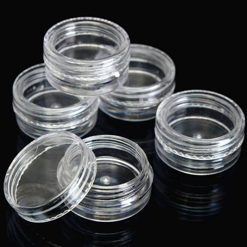 Polystyrene Material 50Pcs Clear Plastic Empty Cosmetic Sample Containers Jars Pots Small 3g Perfect for sampling