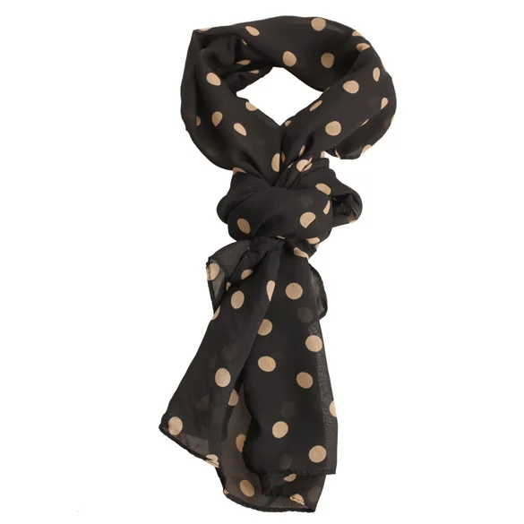 

Classic Women Chiffon Polka Dot Scarf Lady Shawl Wrap Muffler Black