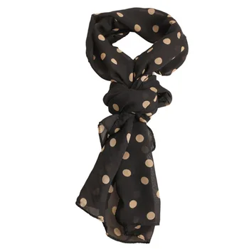 

Classic Women Chiffon Polka Dot Scarf Lady Shawl Wrap Muffler Black