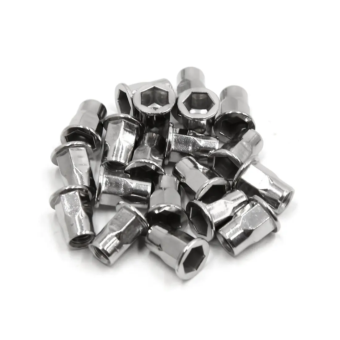 

uxcell 20Pcs 304 Stainless Steel M6 Rivet Nut Flat Head Threaded Insert Nutsert for Car