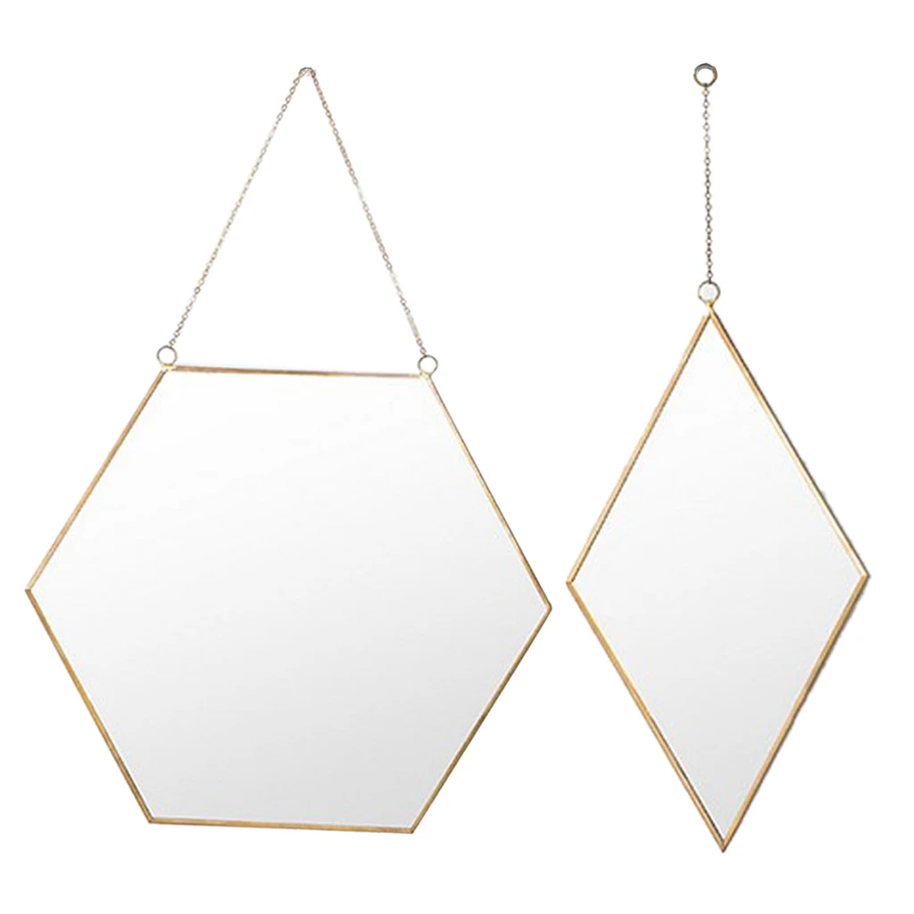 MagiDeal Glamour Glass Girls  Women Fitting Dressing Make Up Mirror Wall Hangings 2Pcs