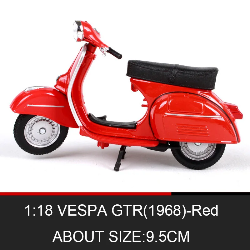 Maisto 1:18 модели мотоциклов VESPA GTS 300 модель велосипедная база литая под давлением мото детская игрушка для коллекции подарков - Цвет: 1968 GTR