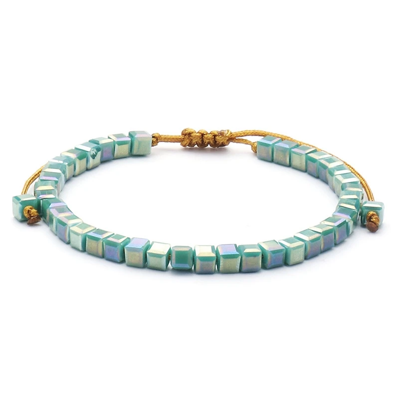 

H:HYDE Handmade Classic Beaded Bracelet For Women Multi-color Bling Crystal Bead Friendship Bracelet Adjustable Jewelry