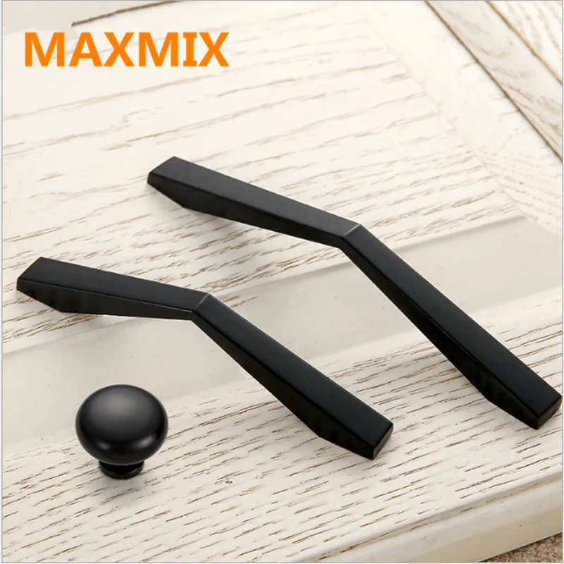 Black Metal Kitchen Cabinet Handles / Black Metal Door Handles European