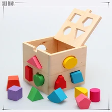Головоломки Новая Детская образовательная раннего детства цифровой Интеллект коробка Форма соответствия игрушка цифры Детские деревянные игрушки