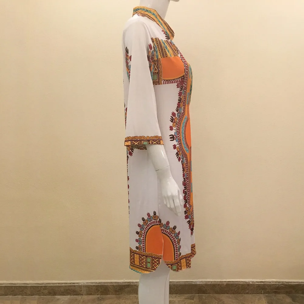 Ретро женские вечерние платья в африканском стиле Dashiki Ik88 миди Повседневные на