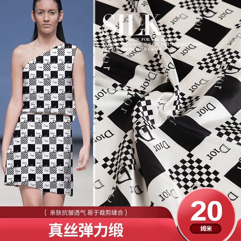 

140cm silk stretch satin fabric meter 20 mm silk stretch fabric satin digital print silk fabric for dress wholesale cloth