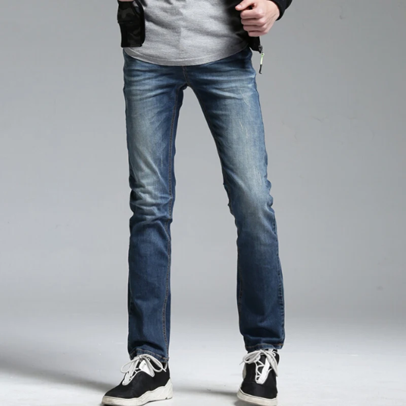 Men jeans 2017 fashion spring jeans high quality cotton spandex& polyester blue dark blue jeans 