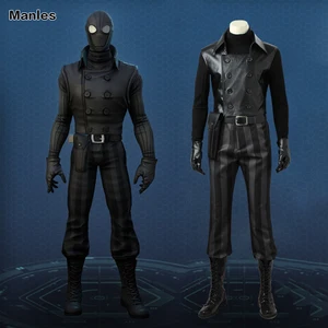 Spiderman Noir Cosplay Costume Superhero Spiderman Outfit Black Suit Comics Set Halloween Boots Men Full Set Custom Made