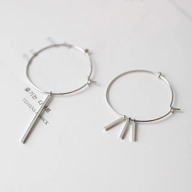 

2017 Hot Sale Korean Style 2 Color Circle Earrings For Women Tassel Pendientes Drop Earrings Jewelry Earrings