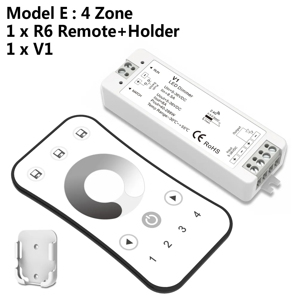 Светодиодный диммер 12V 5V 24V 36V 8A PWM Беспроводной РЧ светодиодный диммер переключатель вкл/выкл с 2,4G пульт дистанционного управления для одного Цвет Светодиодные ленты светильник - Цвет: Model E