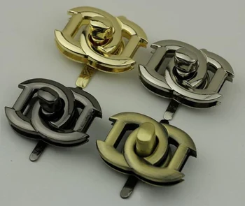 

10 pcs/lot Luggage hardware accessories pale golden die casting twist lock mortise lock bag lock hardware accessories