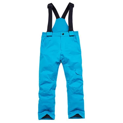 Детские лыжные штаны для мальчиков и девочек, теплые утолщенные зимние лыжные штаны - Цвет: Синий