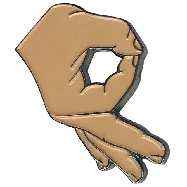 hand gotcha pin made you look humor enamel badgein Brooches from