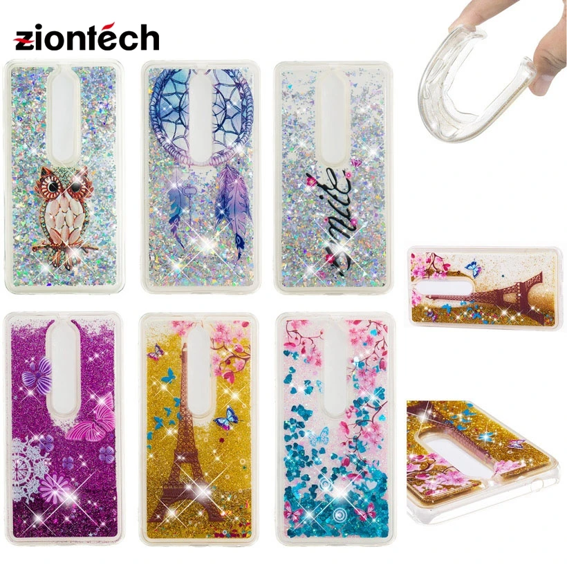 

Soaptree Phone Case For Nokia 6.1 6 2018 5.5 inch Glitter Liquid Soft TPU Cover